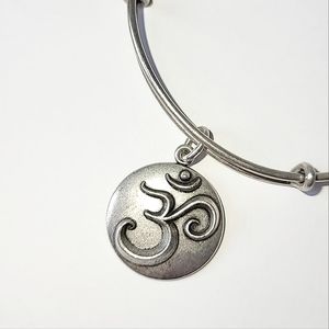ALEX AND ANI "OM" CHARM BANGLE BRACELET